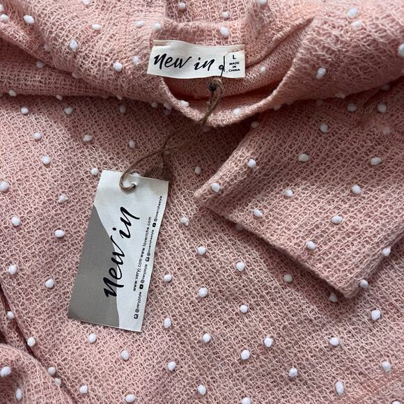 New In x Love Riche | Gauzy Lightweight Popcorn Knit Sweater | Pink | Large - Picture 4 of 7